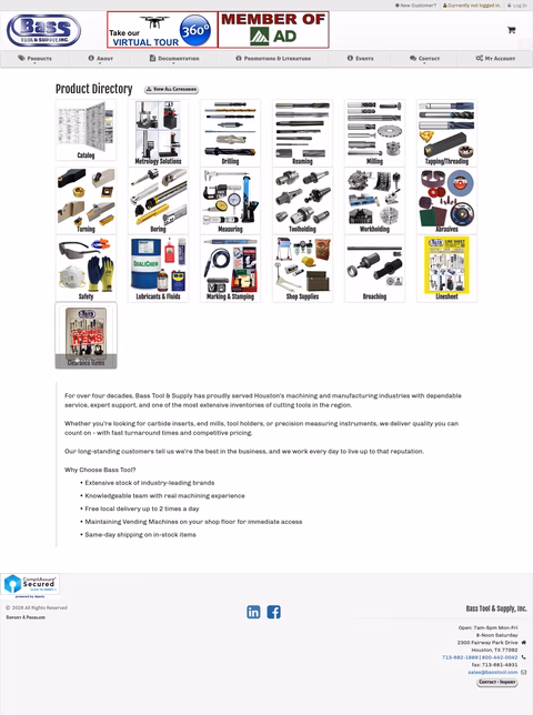 Bass-Tool-Supply Homepage 1440px
