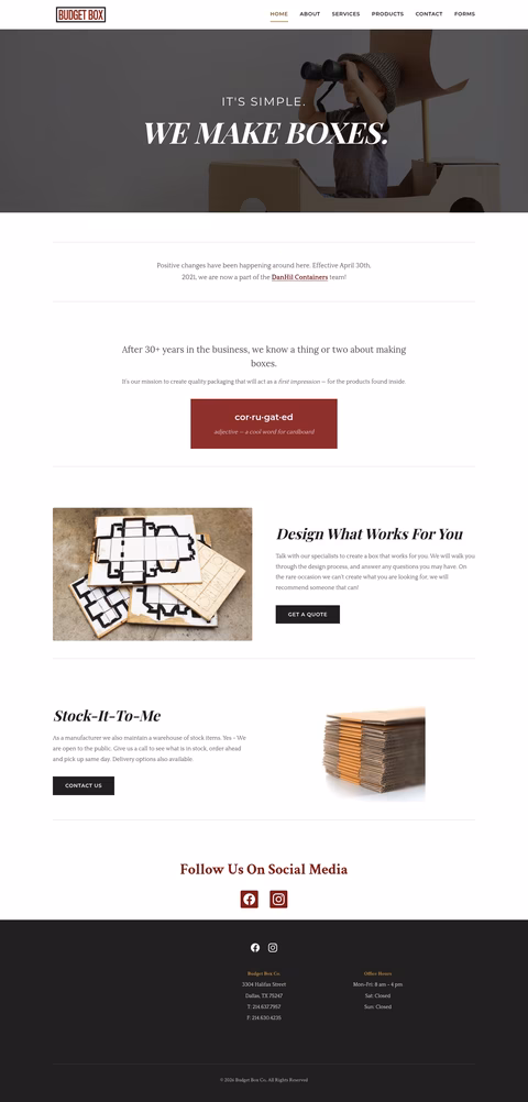Budget-Box-Company Homepage 1440px