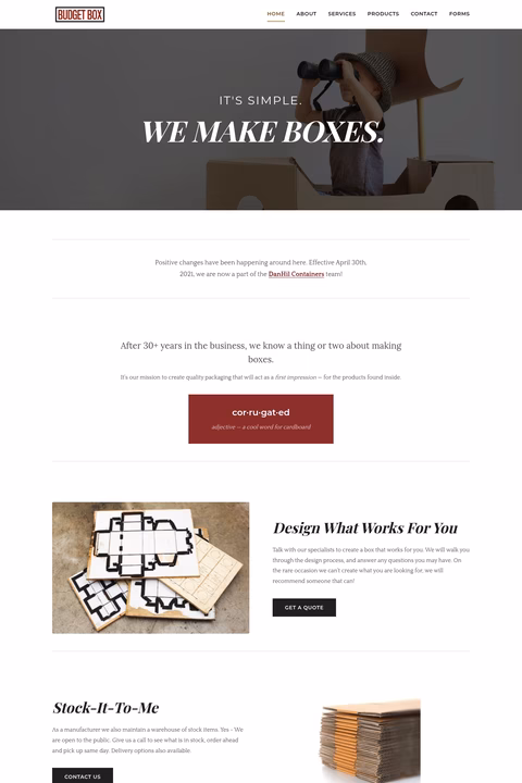 Budget-Box-Company Homepage 1440px