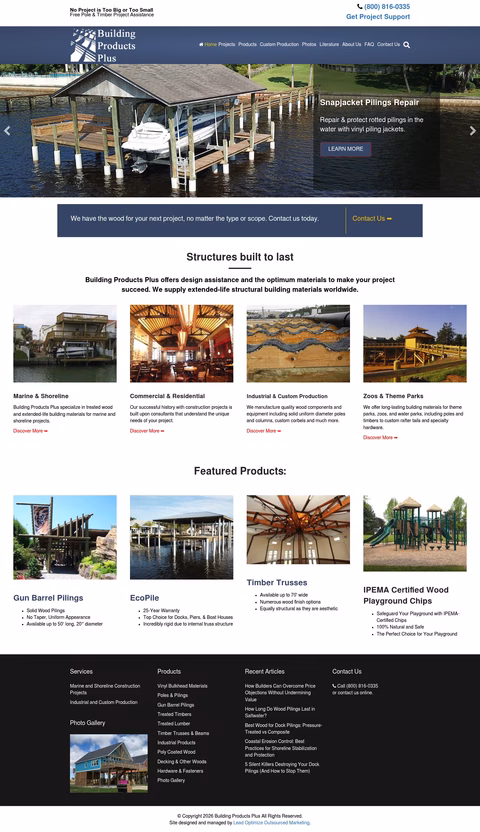 Building-Products-Plus Homepage 1440px