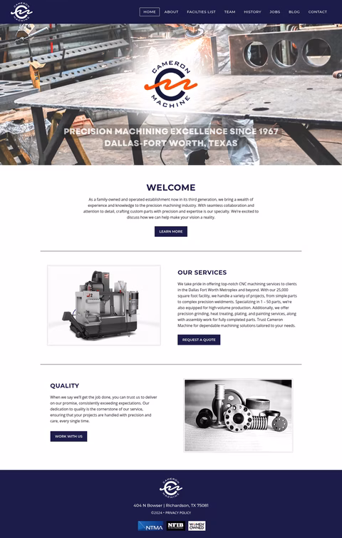 Cameron-Machine-Shop Homepage 1440px