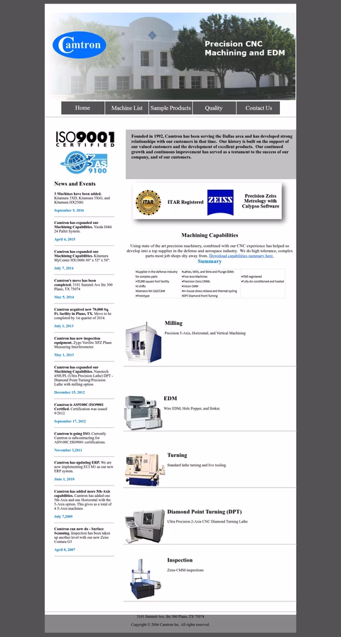 Camtron Homepage 1440px