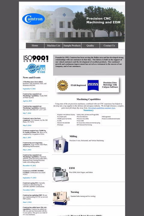 Camtron Homepage 1440px