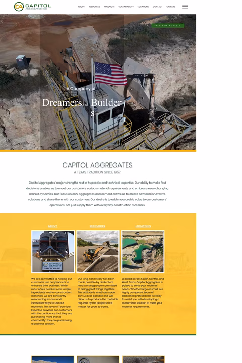 Capitol-Aggregates Homepage 1440px