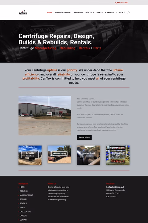 Centex-Centrifuge Homepage 1440px
