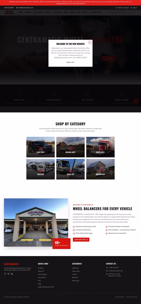 Centramatic Homepage 1440px