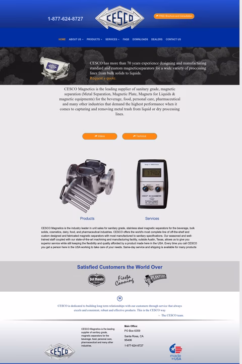 Cesco-Magnetics Homepage 1440px
