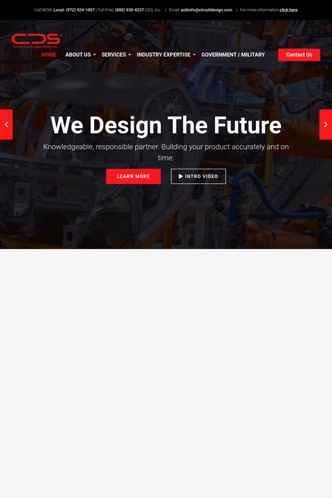 Circuit-Design-Specialties Homepage 1440px