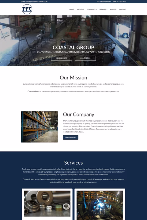 Coastal-Casting-Services Homepage 1440px