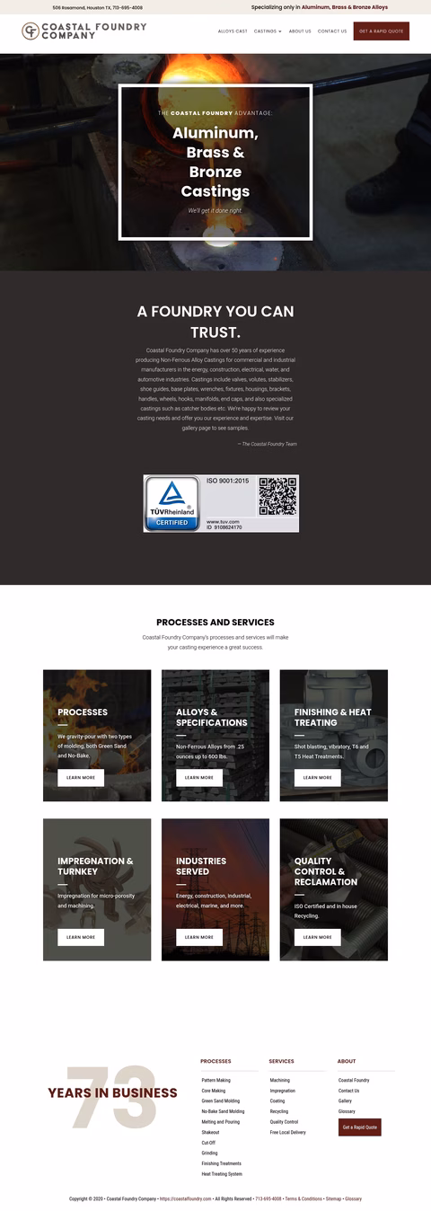 Coastal-Foundry-Company Homepage 1440px