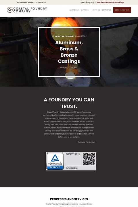 Coastal-Foundry-Company Homepage 1440px