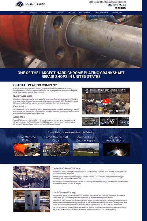 Coastal-Plating-Company Homepage 1440px