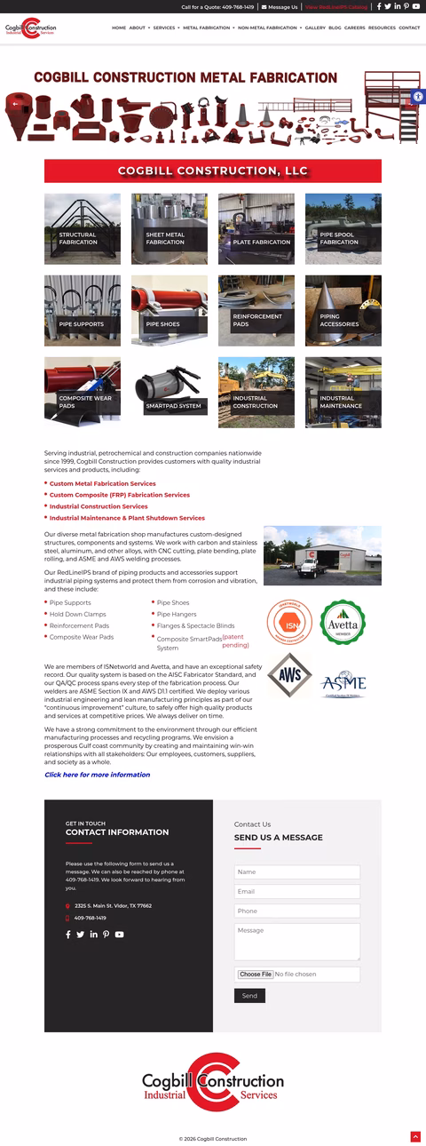 Cogbill-Construction Homepage 1440px