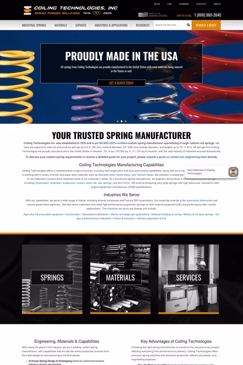Coiling-Technologies-Inc Homepage 1440px