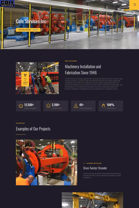 Cole-Services Homepage 1440px