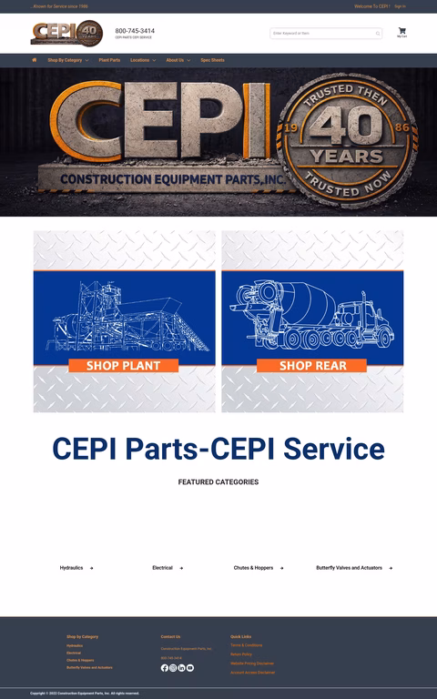 Construction-Equipment-Parts Homepage 1440px