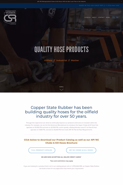 Copper-State-Rubber Homepage 1440px