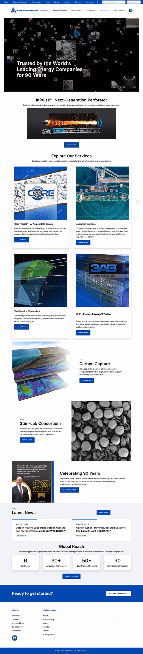 Core-Laboratories Homepage 1440px