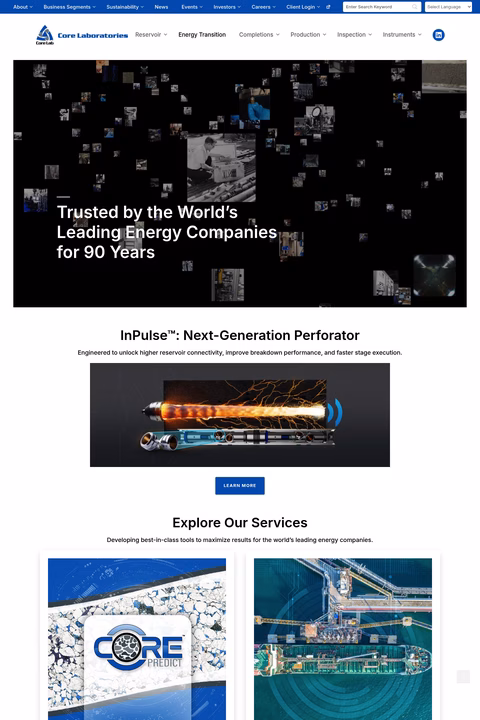 Core-Laboratories Homepage 1440px