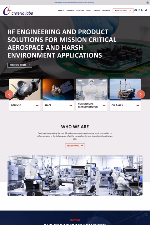 Criteria-Labs Homepage 1440px