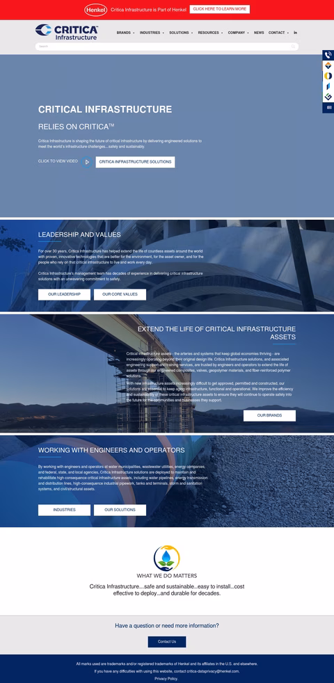 Critica-Infrastructure Homepage 1440px