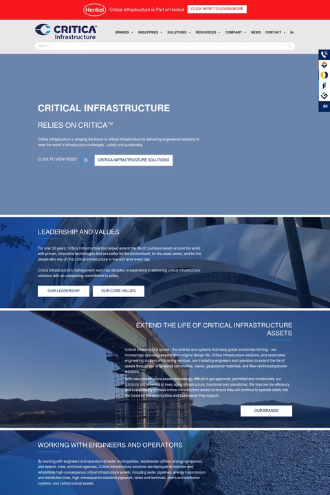 Critica-Infrastructure Homepage 1440px