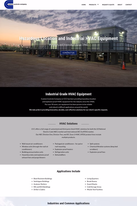 Custom-Controls-Company Homepage 1440px