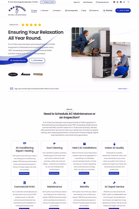 D-N-D-Services-Heating-Air-Conditioning Homepage 1440px
