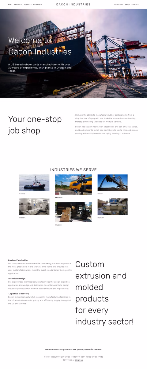 Dacon-Industries Homepage 1440px