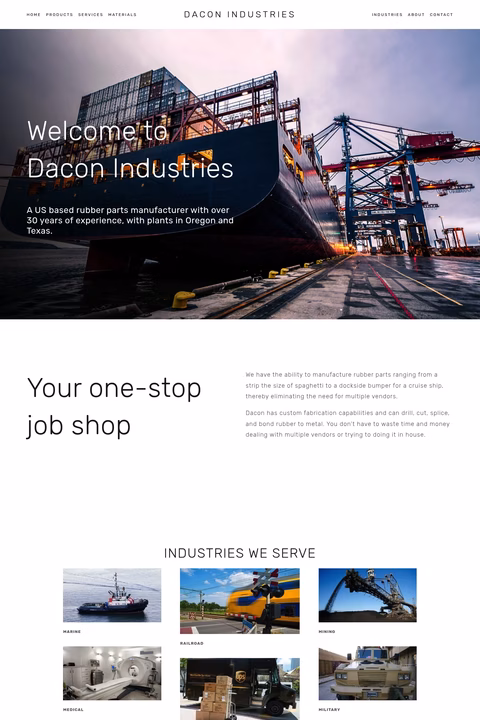 Dacon-Industries Homepage 1440px