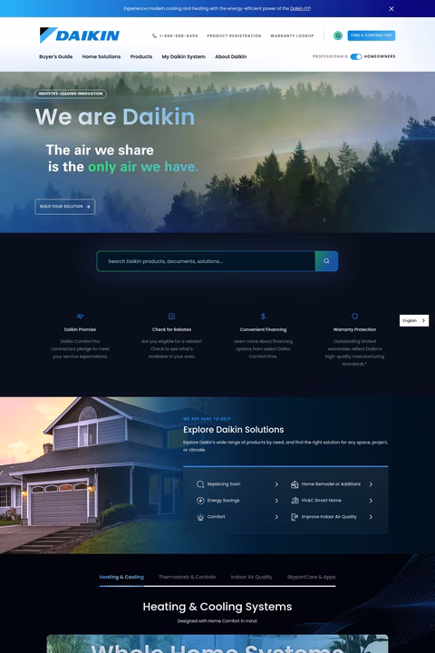 Daikin-Comfort Homepage 1440px