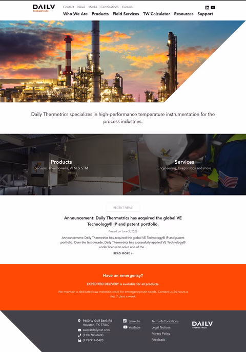 Daily-Thermetrics Homepage 1440px
