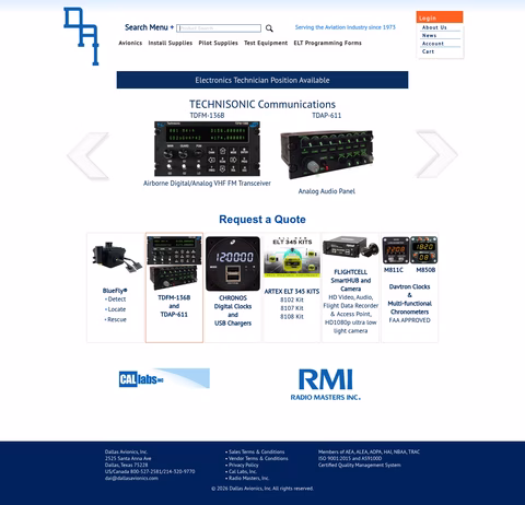 Dallas-Avionics Homepage 1440px