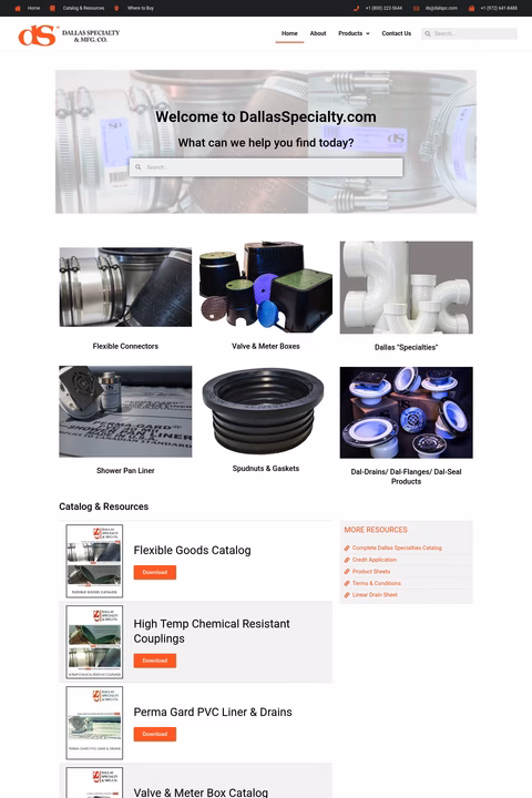 Dallas-Specialty-Manufacturing Homepage 1440px