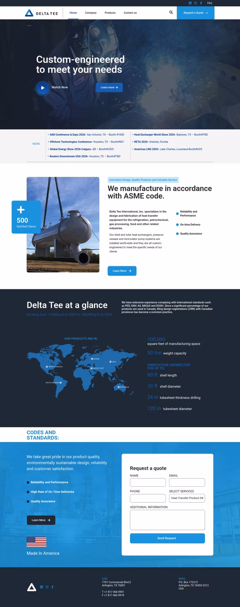 Delta-Tee Homepage 1440px