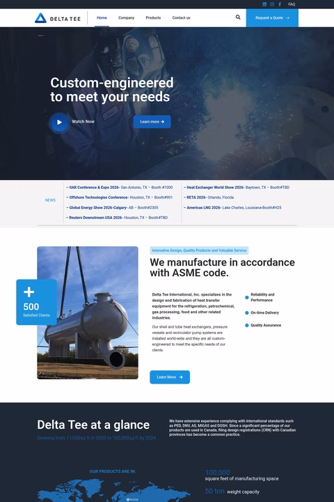 Delta-Tee Homepage 1440px