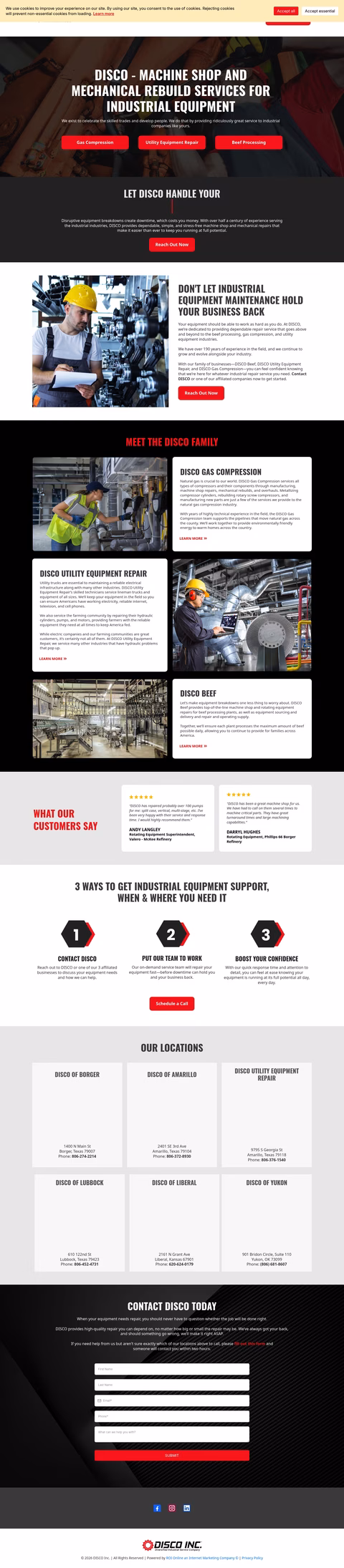 Diversified-Industrial-Service-Company Homepage 1440px