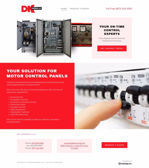 Dk-Controls Homepage 1440px