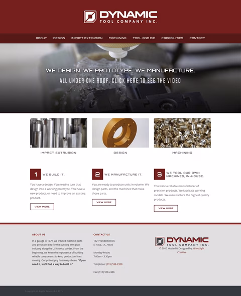 Dynamic-Tool-Company Homepage 1440px