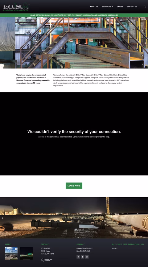 E-Z-Line-Pipe-Support-Company Homepage 1440px