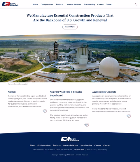 Eagle-Materials Homepage 1440px