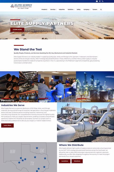 Elite-Supply-Partners Homepage 1440px