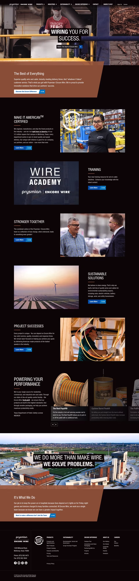 Encore-Wire Homepage 1440px