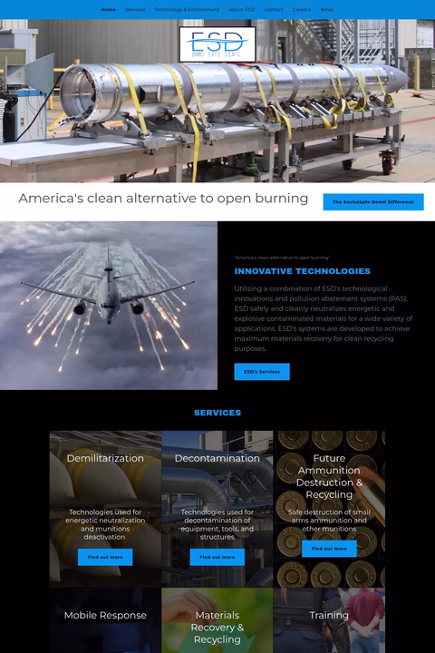 Envirosafe-Demil Homepage 1440px