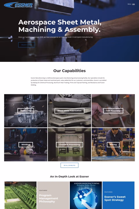 Essner-Manufacturing Homepage 1440px