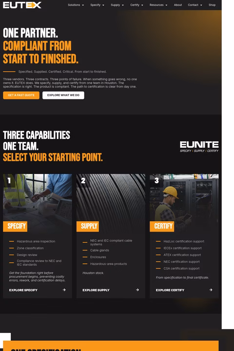 Eutex-International Homepage 1440px