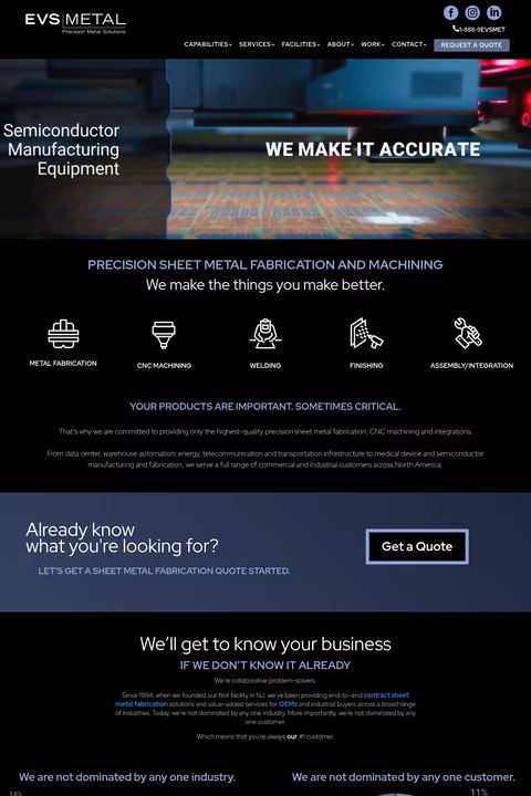 Evs-Metal Homepage 1440px