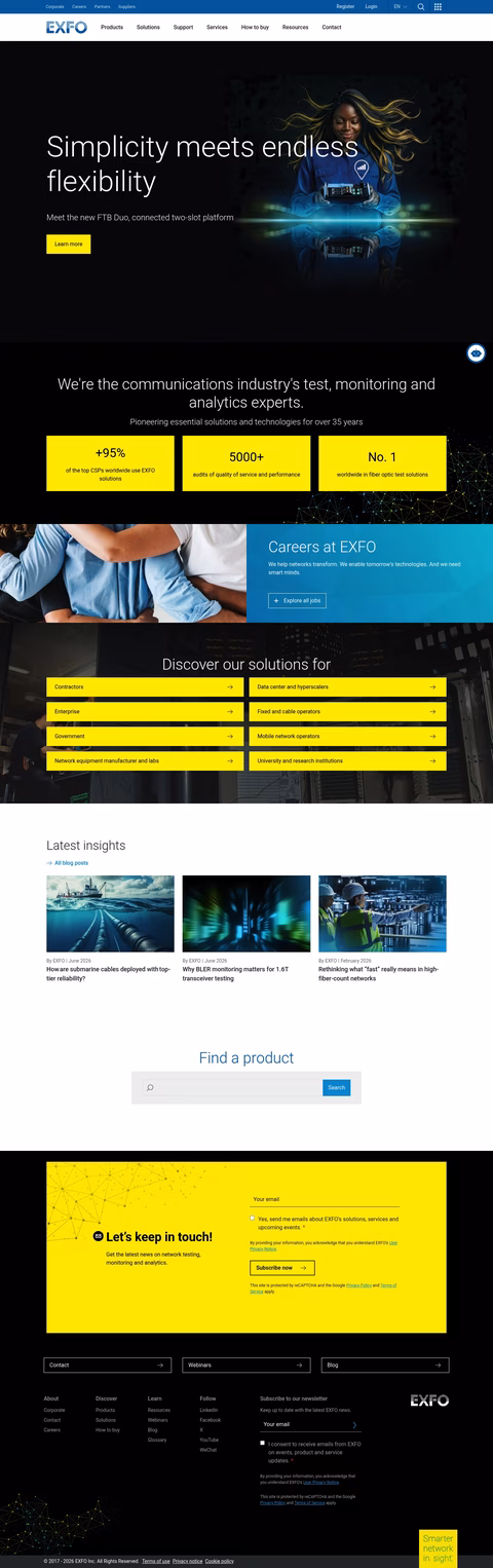 Exfo Homepage 1440px