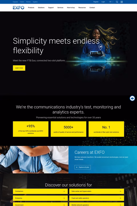 Exfo Homepage 1440px