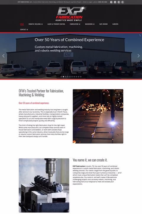Exp-Fabrication Homepage 1440px